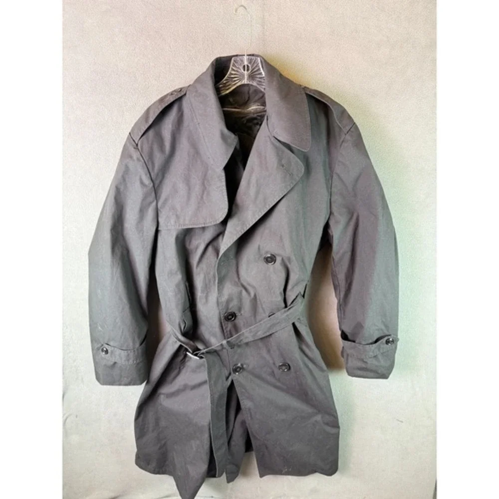 DSCP Garrison Collection Military Trench Coat All-Weather Lined Black 44S Belted